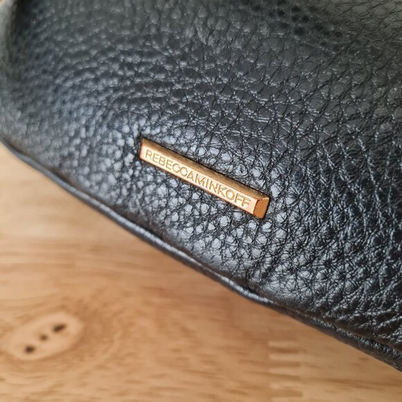 Rebecca Minkoff Bree Belt Bum Bag Fanny Pack Pebbled Leather Black Zip Crossbody - Picture 9 of 11